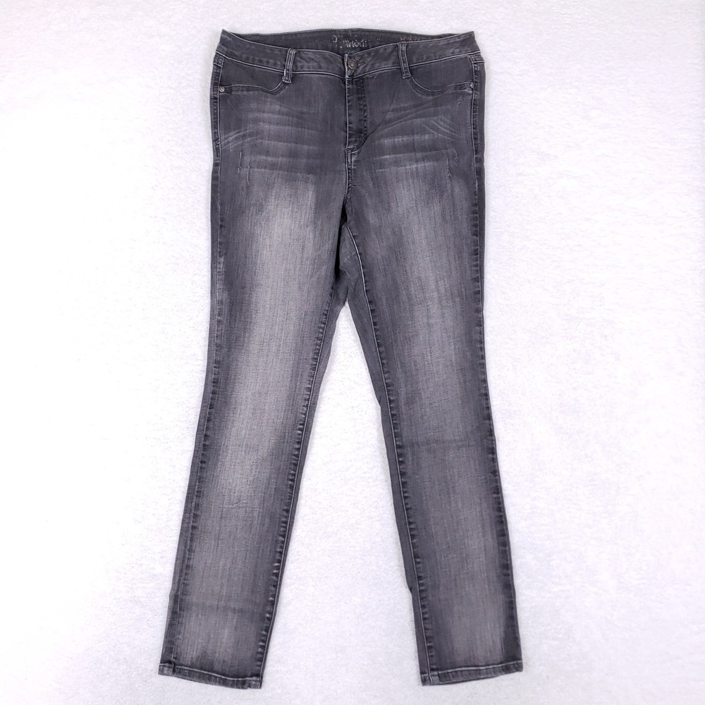 Rewash‎ Womens Power Stretch Skinny Jeans Gray Faded Vital Stretch Size 13/31